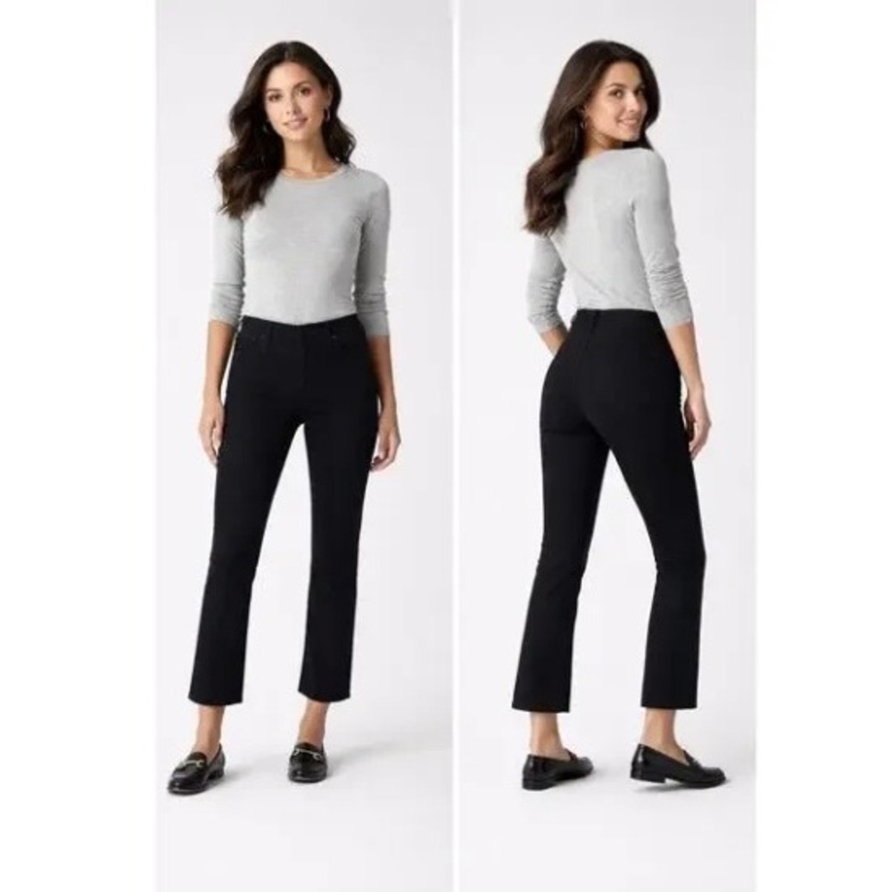 J.Crew Mid-Rise Flare Crop Pants Black All-Day Stretch Size 30 NEW